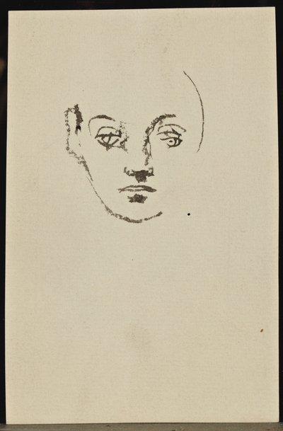 Estudio de un rostro (tinta sobre papel) de Christian Bérard