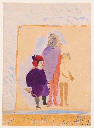 Tres personajes (gouache sobre papel) de Christian Bérard