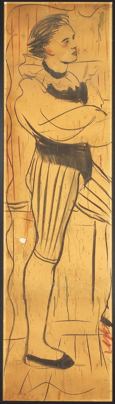 Tríptico (dibujo de una escena de amantes) (lápiz sobre papel) (véase también 742029-30) de Christian Bérard