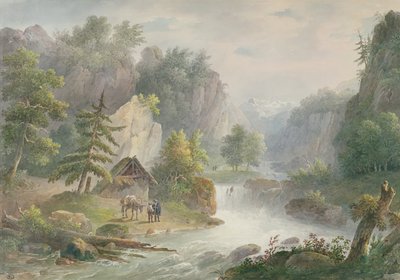 Paisaje montañoso con torrente, 1825 de Christian Brune