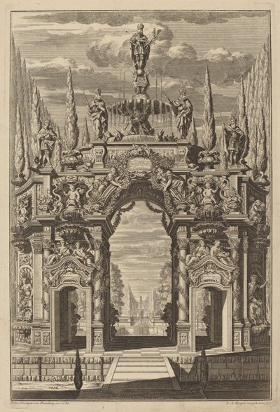 Arco de triunfo para Federico IV de Christian Engelbrecht and Johann Andreas Pfeffel, after Peter Schubert von Ehrenberg