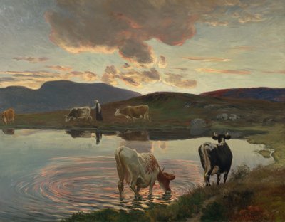 Después del atardecer (óleo sobre lienzo) de Christian Eriksen Skredsvig