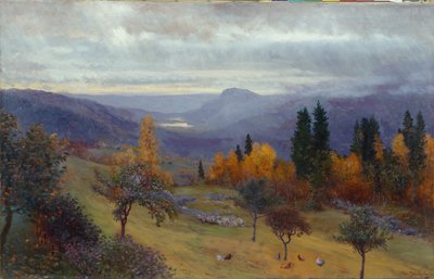 Otoño en mi jardín (óleo sobre lienzo) de Christian Eriksen Skredsvig