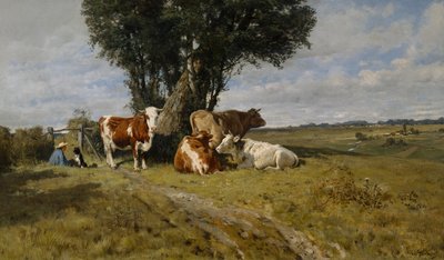 paisaje con vacas de Christian Eriksen Skredsvig
