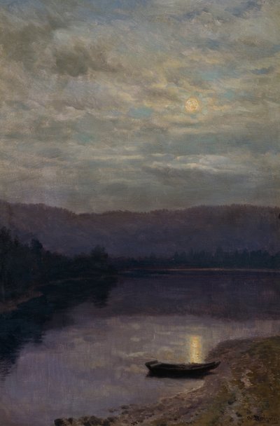 Salida de la luna por el Solevatne (óleo sobre lienzo) de Christian Eriksen Skredsvig