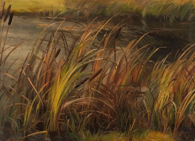 Alemán: Schilf am herbstlichen Bachufer Reed at the autumnal stream de Christian Friedrich Gille