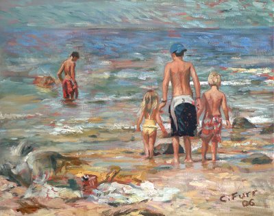 Escena de playa, 2006 (óleo sobre lino) de Christian Furr