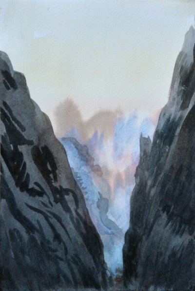 Flaming Mountain, 2015 (acuarela sobre papel) de Christian Furr