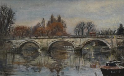 Forever Autumn, Red Leaves- Richmond Bridge, 2015 (óleo sobre lienzo) de Christian Furr