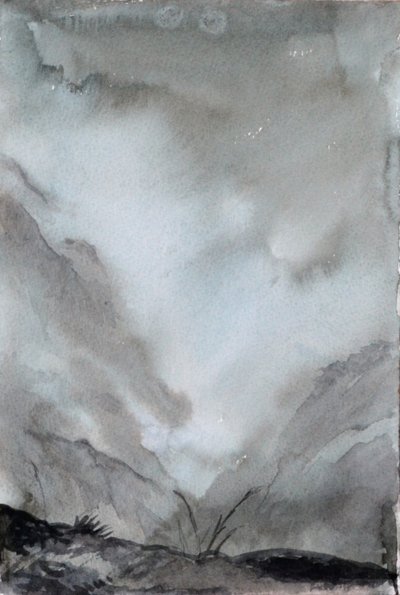 Misted Valley, 2015 (acuarela sobre papel) de Christian Furr