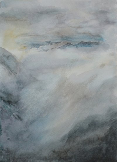 Nube deslizante, 2015 (acuarela sobre papel) de Christian Furr