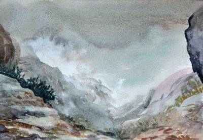 Valley In Mist, 2015 (acuarela sobre papel) de Christian Furr