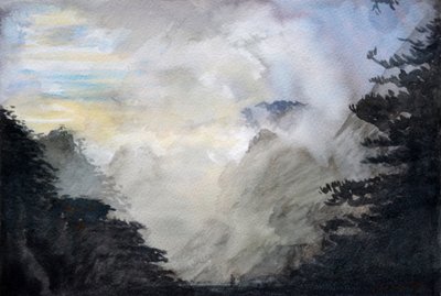 Montaña victoriosa, 2015 (acuarela sobre papel) de Christian Furr