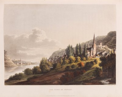 Bingen. De: Un Tour Pintoresco a lo largo del Rin de Christian Georg Schütz the Younger
