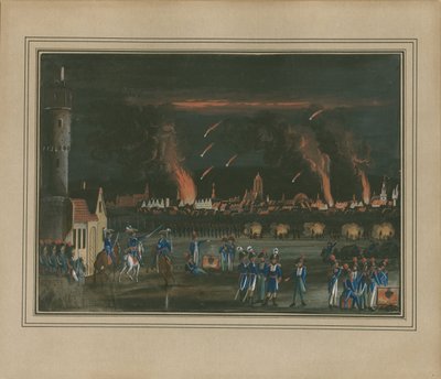Bombardeo de Frankfurt am Main por el Ejército Francés de Christian Georg Schütz the Younger