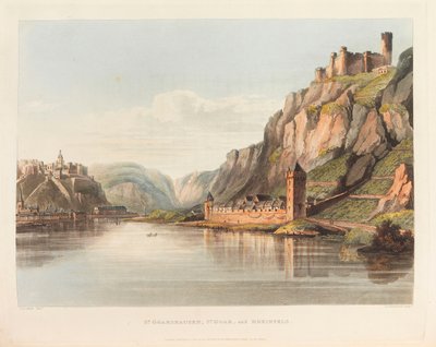 St. Goarshausen, St. Goar y Rheinfels. De: Un recorrido pintoresco a lo largo del Rin de Christian Georg Schütz the Younger