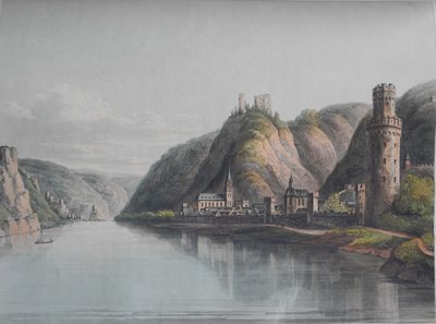 Vista de Oberwesel. De: Un recorrido pintoresco a lo largo del Rin desde Mentz hasta Colonia, 1820 de Christian Georg Schütz the Younger