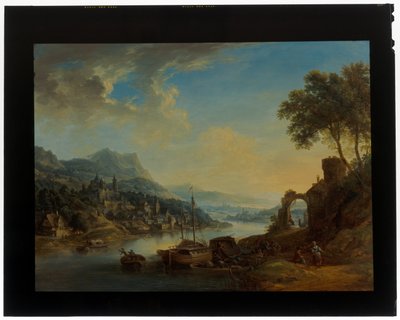 Un par de paisajes renanos de Christian Georg the Elder Schuetz