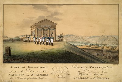 La visita de Napoleón y Alejandro I al campo de batalla de Jena de Christian Gottfried Heinrich Geissler