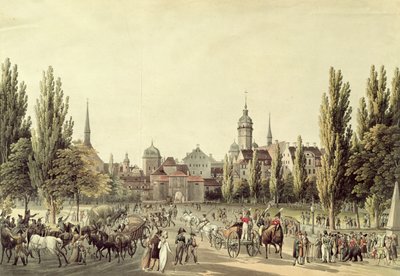 Vista de Leipzig desde la Puerta de Grimma de Christian Gottlob Hammer