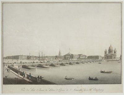 Vista del puente de San Isaac en San Petersburgo de Christian Gottlob Hammer