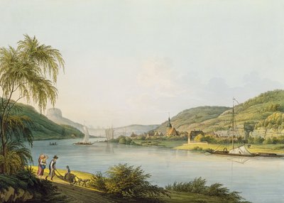 Vista de la parte sur de Schandau en el Elba en Sajonia en la frontera de Bohemia de Christian Gottlob Hammer