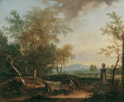 paisaje con pedestal de Christian Hilfgott Brand