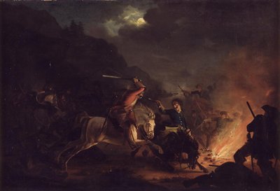 Escaramuza nocturna entre caballería noruega y sueca de Christian Holm