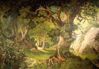 El jardín del mago Klingsor, del ciclo de Parzival, Gran Sala de Música, c.1883-84 de Christian Jank