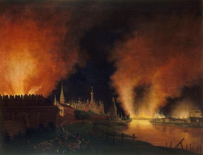 Incendio de Moscú el 15 de septiembre de 1812 Los franceses en Moscú de Christian Johann Oldendorp