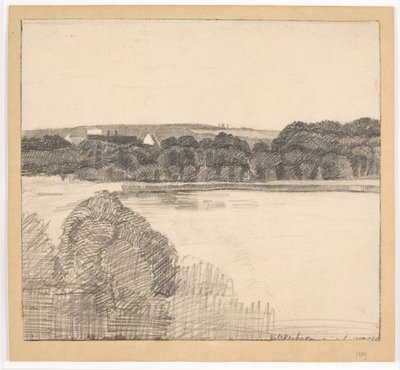 Vista sobre el lago hacia la mansión de Christian Kongstad Petersen