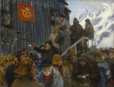 Llegada del Correo (óleo sobre lienzo) de Christian Krohg