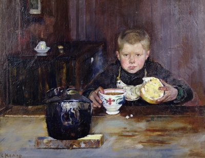 Chico de los recados bebiendo café de Christian Krohg