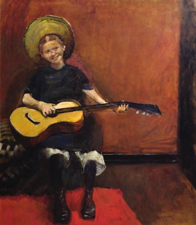 chica con guitarra de Christian Krohg