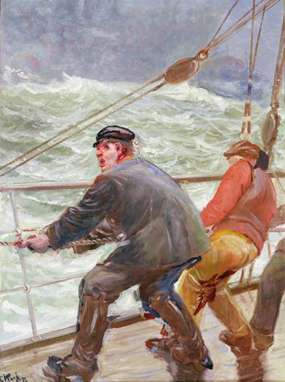 Haul barlovento (óleo sobre lienzo) de Christian Krohg