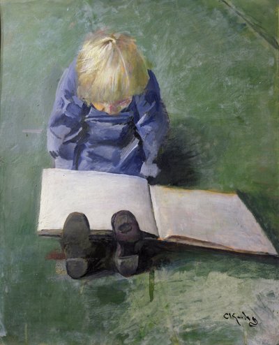 Pequeño Ebbe leyendo de Christian Krohg