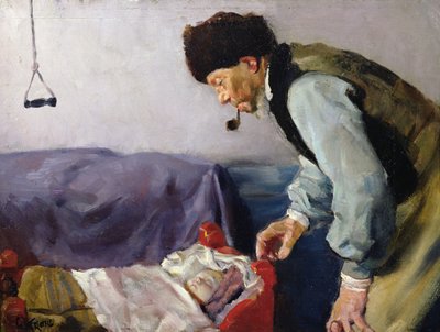 Niels Haihede y el pequeño Sophus de Christian Krohg