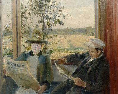 Oda leyendo el periódico Verdens Gang de Christian Krohg