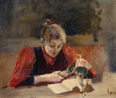 Oda se sienta y lee de Christian Krohg