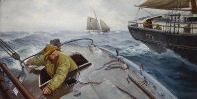 Piloto en mal tiempo (óleo sobre lienzo) de Christian Krohg