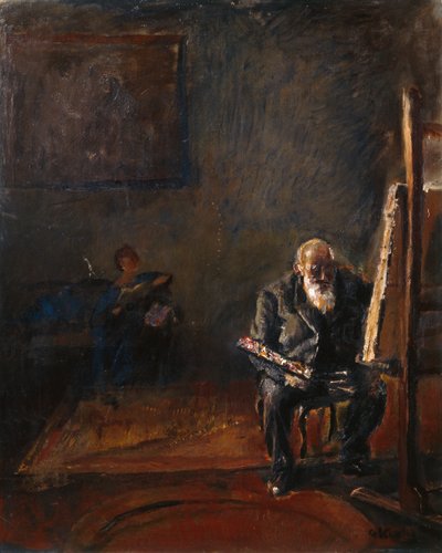 Autorretrato junto al caballete de Christian Krohg