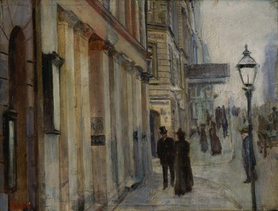La esquina de la calle Karl Johan con la calle Dronningen de Christian Krohg