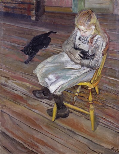 la chica de los gatos de Christian Krohg
