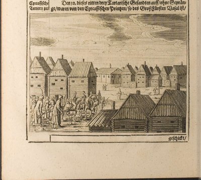 Ilustración de Moscú de Viajes al Gran Duque de Moscovia y al Rey de Persia por Adam Olea de Christian Lorenzen Rothgiesser