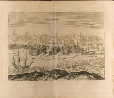 Nizhni Nóvgorod Ilustración de Viajes al Gran Duque de Moscovia y al Rey de Persia de Christian Lorenzen Rothgiesser