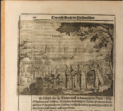 La fortaleza de Staraya Ladoga, Ilustración de Viajes al Gran Duque de Moscovia y el Rey de Christian Lorenzen Rothgiesser