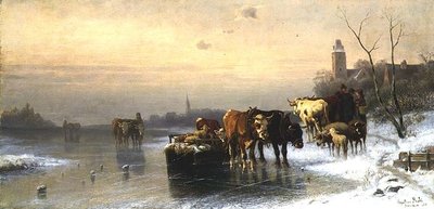 Paisaje Invernal con Ganado de Christian Mali