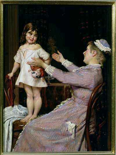 Niña con muñeca y su niñera, 1896 de Christian Pram Henningsen
