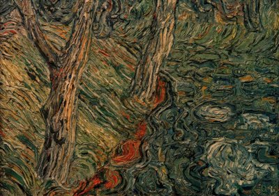 Árboles en la orilla del río de Christian Rohlfs
