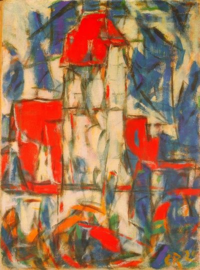 Dinkelsbühl (Vista de la ciudad con torre) de Christian Rohlfs